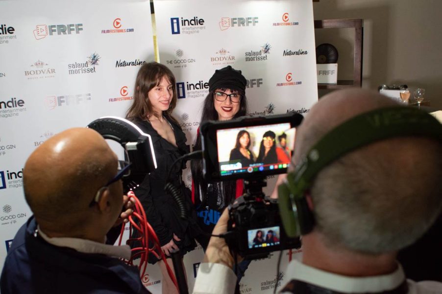 FRFF AwardFRFF Award Winner multi-instrumentalist, composer and producer Olivia Hadjiioannou and Laura Zamora, Winner of the category Animation (Photo FRFF) 