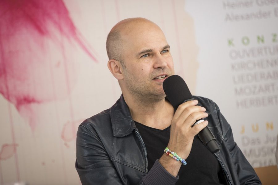 Salzburger Festspiele TerrassenTalk "Die Orestie" Regisseur Nicolas Stemann. (Foto SF Neumayr / Leopold) 