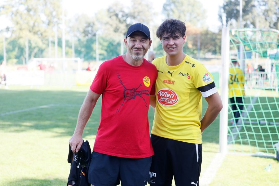 BAND FUSSBALL CUP 2024: Roman Gregory und Chris Steger. (Foto BFC Roland Rudolph)