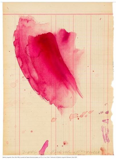 Martha Jungwirth, Ohne Titel, 2006, Aquarell auf Papier (Kontobuchseite),ca. 29,4 x 21 cm, Foto: F. Helmreich © Martha Jungwirth/Bildrecht, Wien 2023